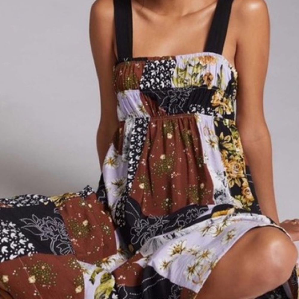 Maeve (Anthropologie) Slip Maxi Dress (brown/black)